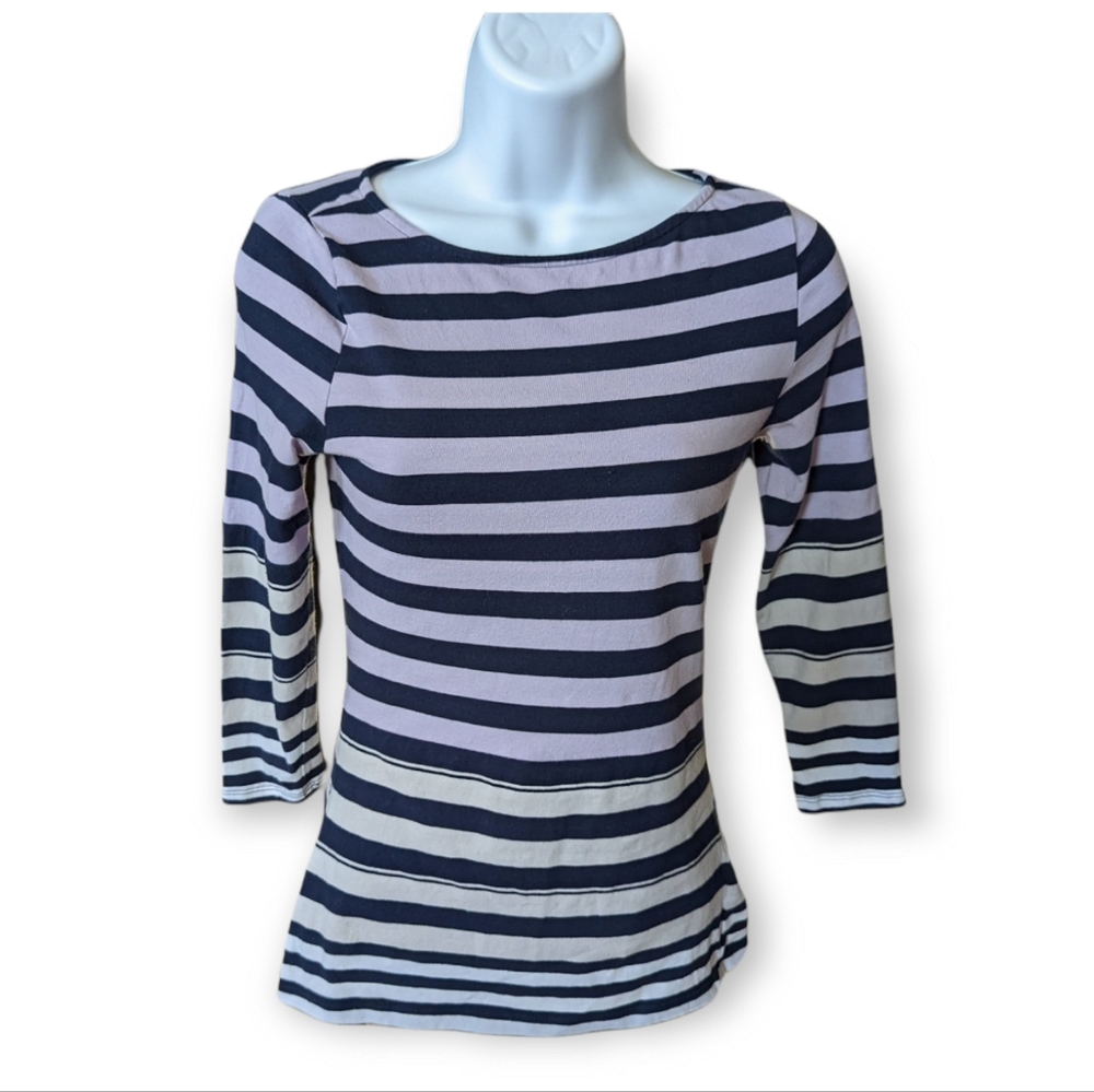 The Limited Petite 3/4 Sleeve Striped Shirt XXSP
